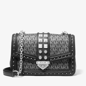 Michael Kors Large Black Signature Chain Shoulder Bag